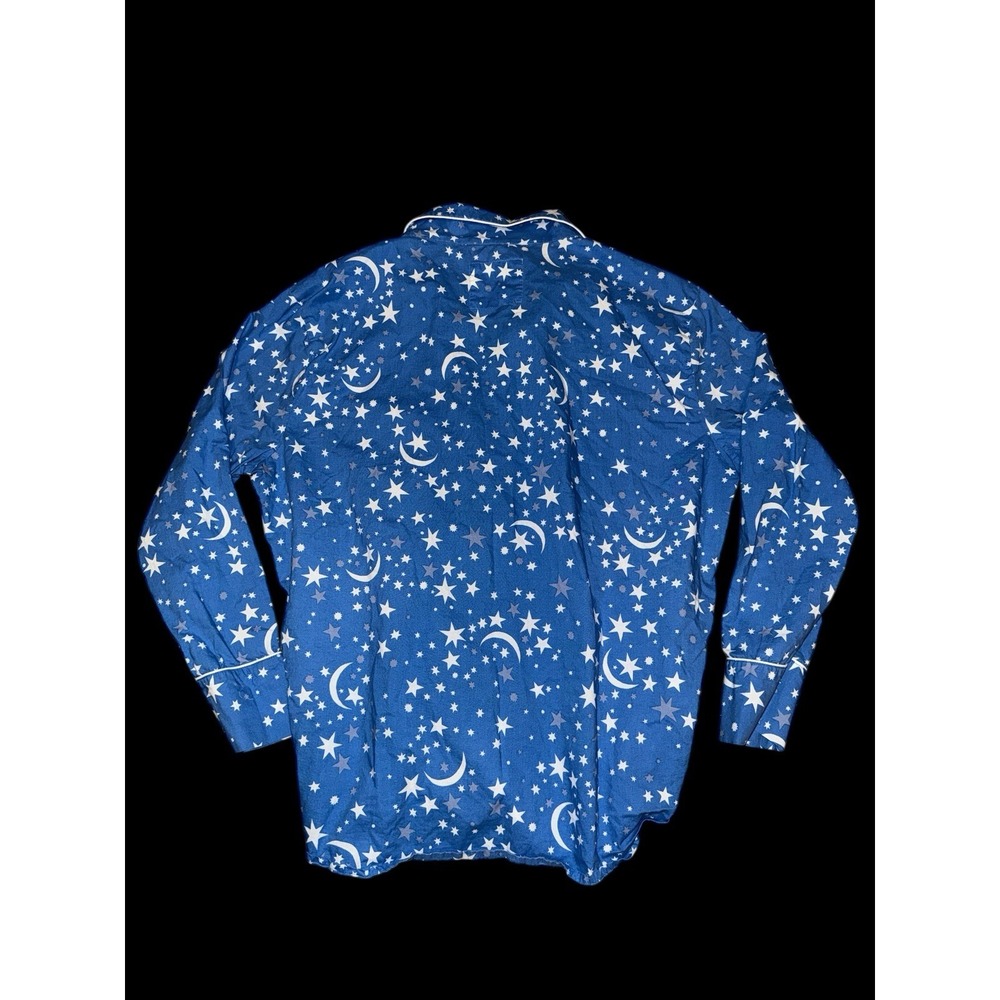 PRINT FRESH Pajama Shirt Top in Moon &‎ Stars Blue Celestial Sz Small Lounge